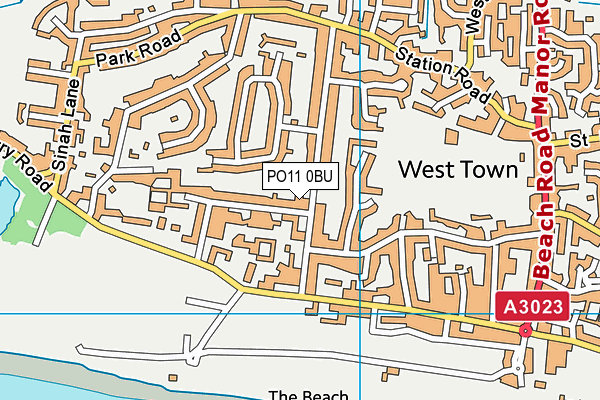 PO11 0BU map - OS VectorMap District (Ordnance Survey)