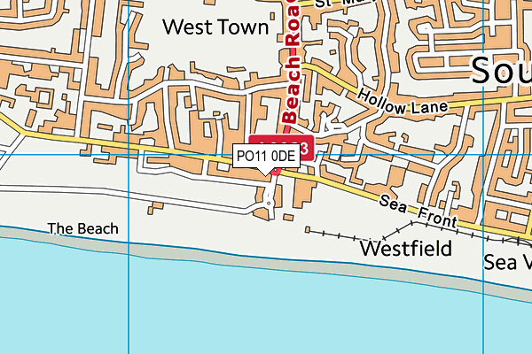 PO11 0DE map - OS VectorMap District (Ordnance Survey)