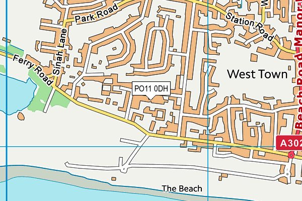 PO11 0DH map - OS VectorMap District (Ordnance Survey)