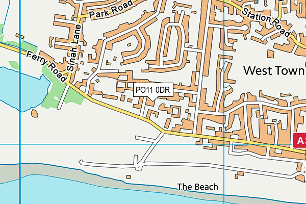 PO11 0DR map - OS VectorMap District (Ordnance Survey)