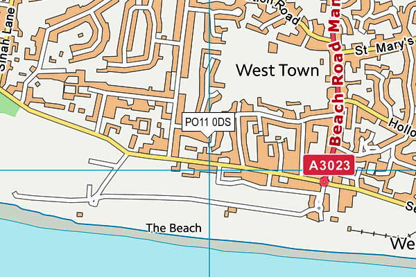 PO11 0DS map - OS VectorMap District (Ordnance Survey)