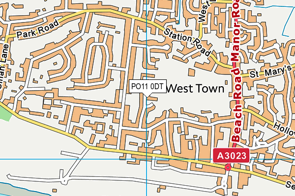 PO11 0DT map - OS VectorMap District (Ordnance Survey)