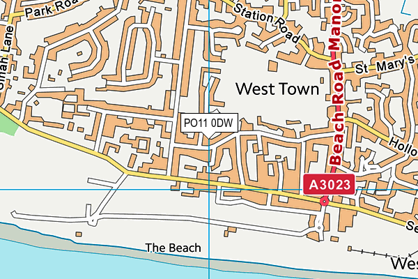 PO11 0DW map - OS VectorMap District (Ordnance Survey)
