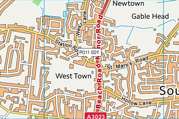 PO11 0DY map - OS VectorMap District (Ordnance Survey)