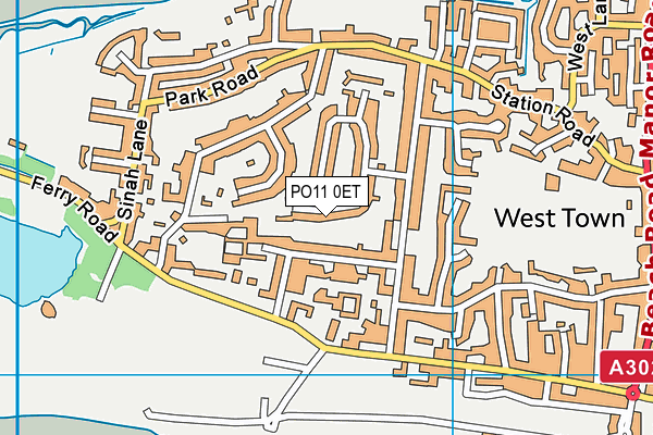 PO11 0ET map - OS VectorMap District (Ordnance Survey)