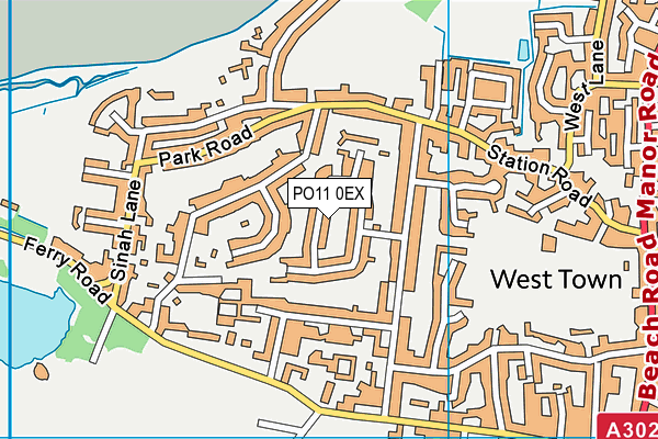 PO11 0EX map - OS VectorMap District (Ordnance Survey)