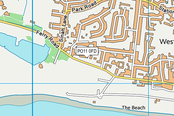 PO11 0FD map - OS VectorMap District (Ordnance Survey)
