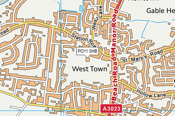 PO11 0HB map - OS VectorMap District (Ordnance Survey)