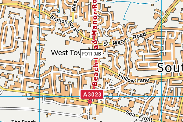 PO11 0JB map - OS VectorMap District (Ordnance Survey)