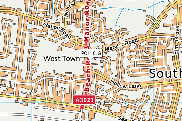 PO11 0JG map - OS VectorMap District (Ordnance Survey)