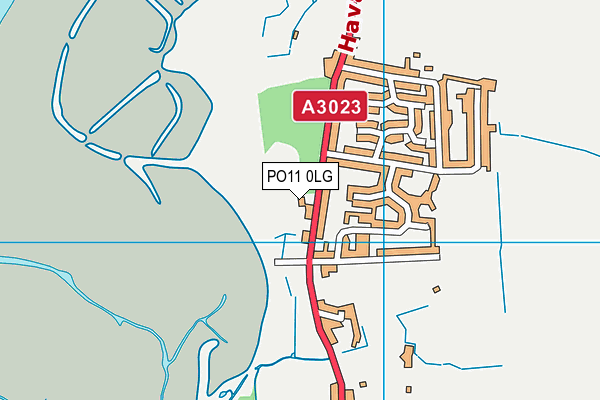 PO11 0LG map - OS VectorMap District (Ordnance Survey)