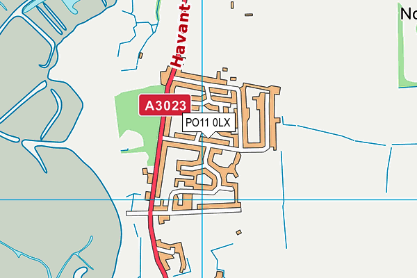 PO11 0LX map - OS VectorMap District (Ordnance Survey)