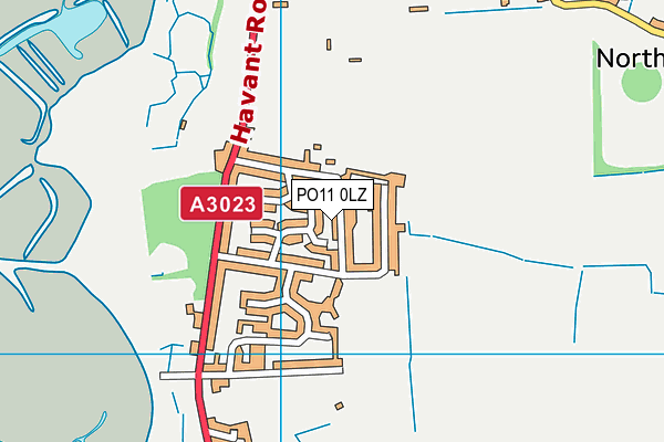 PO11 0LZ map - OS VectorMap District (Ordnance Survey)