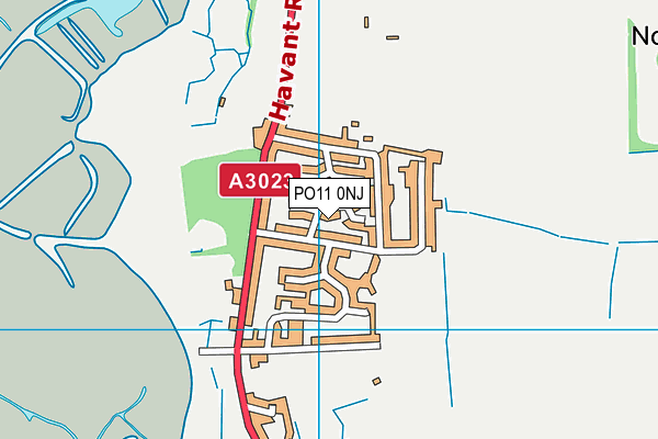 PO11 0NJ map - OS VectorMap District (Ordnance Survey)