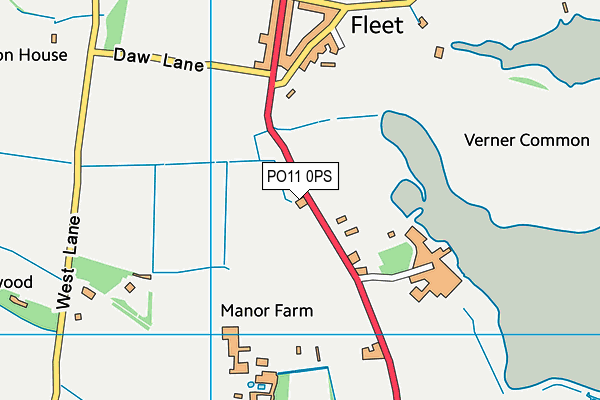 PO11 0PS map - OS VectorMap District (Ordnance Survey)