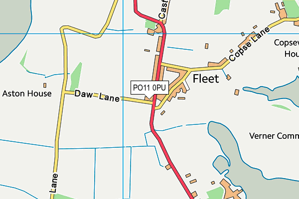 PO11 0PU map - OS VectorMap District (Ordnance Survey)