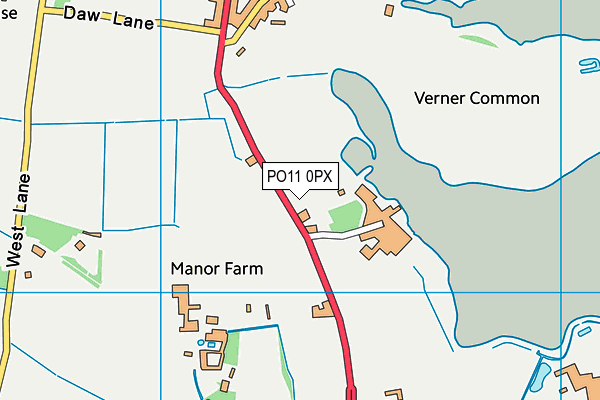 PO11 0PX map - OS VectorMap District (Ordnance Survey)