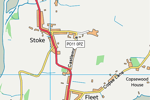 PO11 0PZ map - OS VectorMap District (Ordnance Survey)