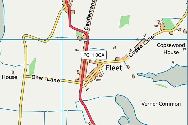 PO11 0QA map - OS VectorMap District (Ordnance Survey)