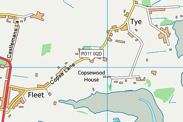 PO11 0QD map - OS VectorMap District (Ordnance Survey)