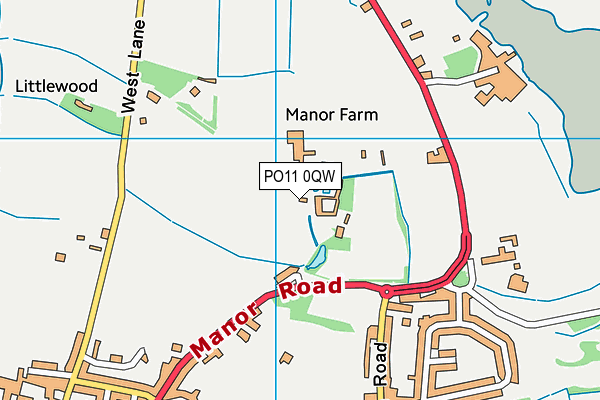 PO11 0QW map - OS VectorMap District (Ordnance Survey)