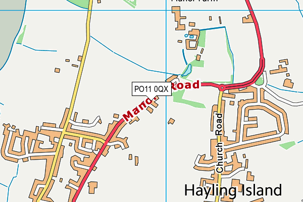 PO11 0QX map - OS VectorMap District (Ordnance Survey)