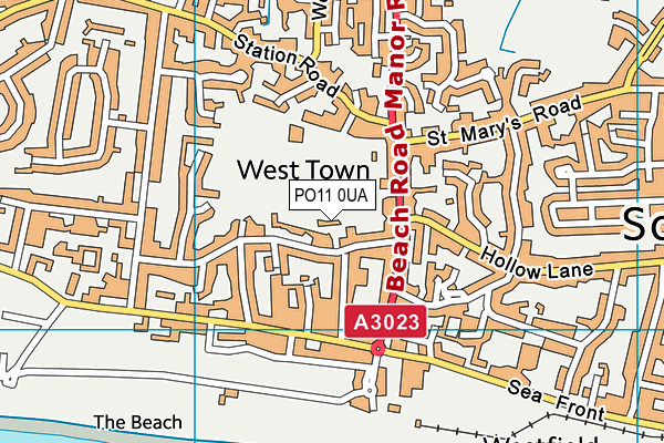 PO11 0UA map - OS VectorMap District (Ordnance Survey)