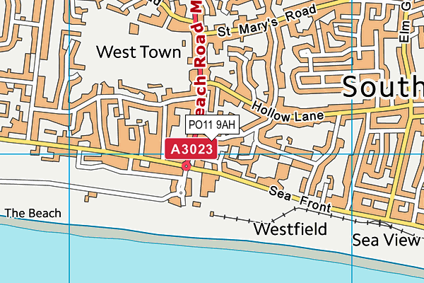 PO11 9AH map - OS VectorMap District (Ordnance Survey)