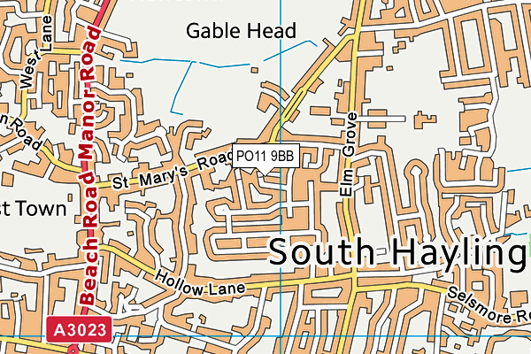 PO11 9BB map - OS VectorMap District (Ordnance Survey)