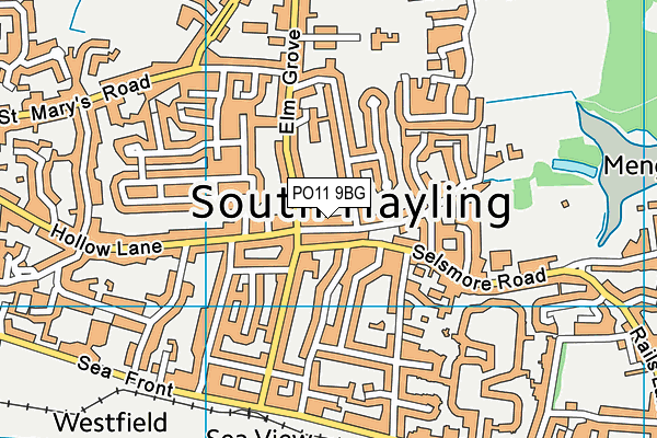 PO11 9BG map - OS VectorMap District (Ordnance Survey)