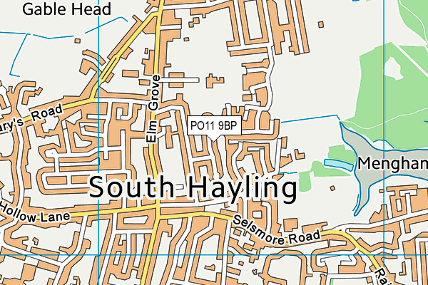 PO11 9BP map - OS VectorMap District (Ordnance Survey)