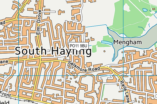 PO11 9BU map - OS VectorMap District (Ordnance Survey)