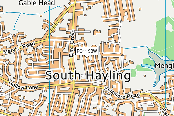 PO11 9BW map - OS VectorMap District (Ordnance Survey)