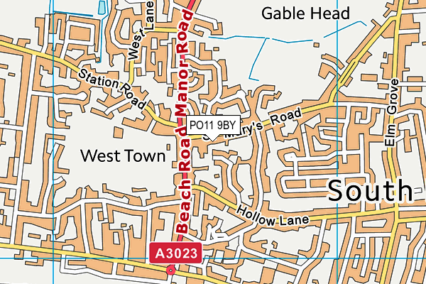 PO11 9BY map - OS VectorMap District (Ordnance Survey)