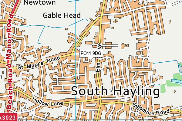 PO11 9DG map - OS VectorMap District (Ordnance Survey)