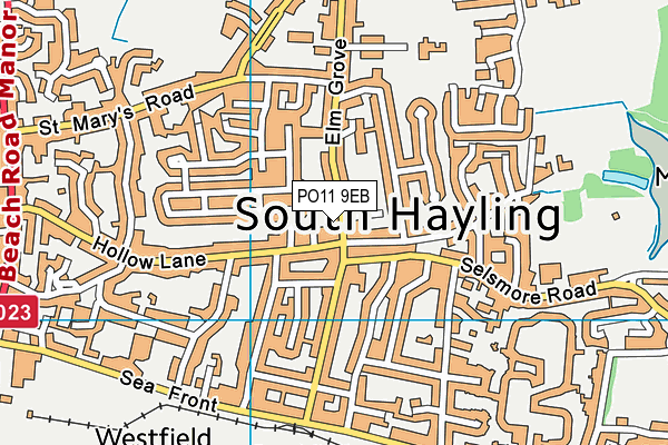 PO11 9EB map - OS VectorMap District (Ordnance Survey)