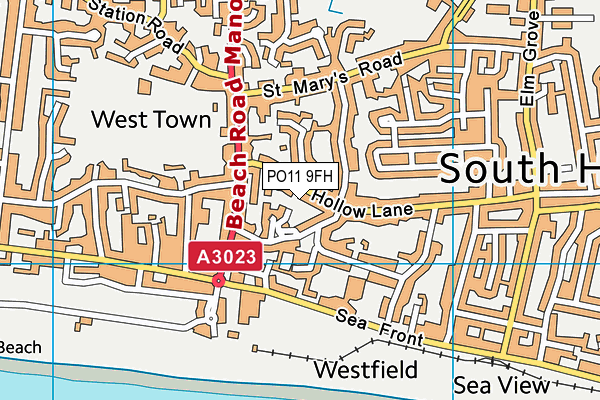 PO11 9FH map - OS VectorMap District (Ordnance Survey)