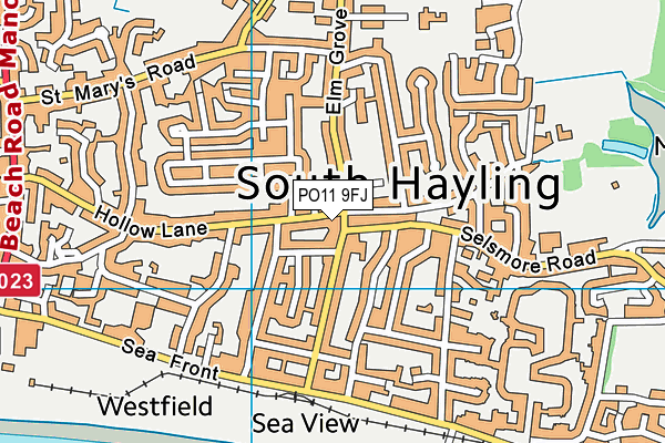 PO11 9FJ map - OS VectorMap District (Ordnance Survey)