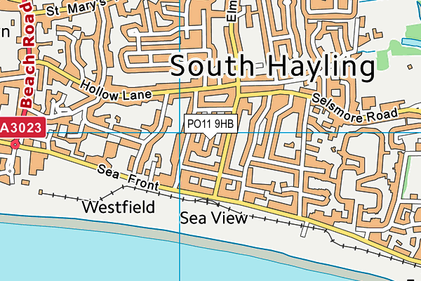 PO11 9HB map - OS VectorMap District (Ordnance Survey)