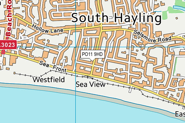 PO11 9HD map - OS VectorMap District (Ordnance Survey)