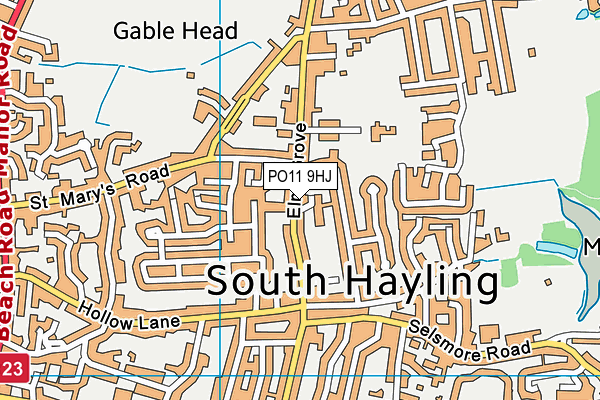 PO11 9HJ map - OS VectorMap District (Ordnance Survey)