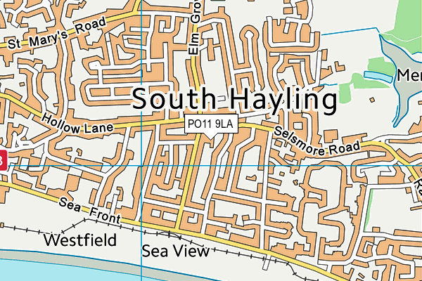 PO11 9LA map - OS VectorMap District (Ordnance Survey)