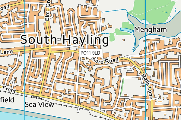 PO11 9LD map - OS VectorMap District (Ordnance Survey)