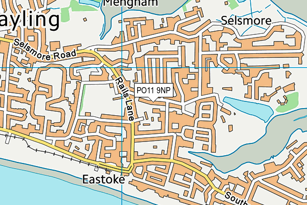 PO11 9NP map - OS VectorMap District (Ordnance Survey)