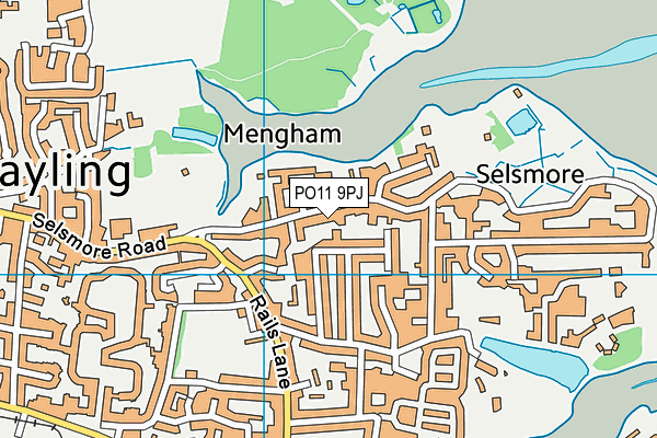 PO11 9PJ map - OS VectorMap District (Ordnance Survey)