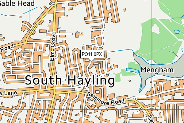 PO11 9PX map - OS VectorMap District (Ordnance Survey)