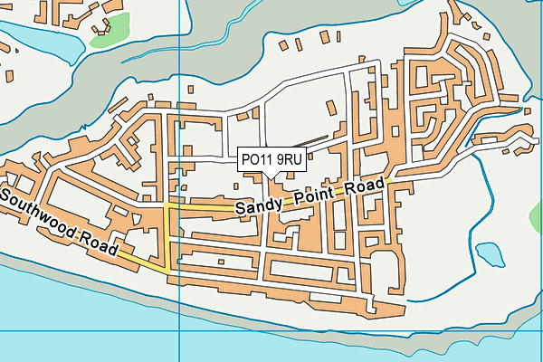 PO11 9RU map - OS VectorMap District (Ordnance Survey)