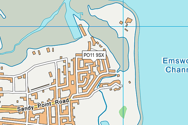 PO11 9SX map - OS VectorMap District (Ordnance Survey)