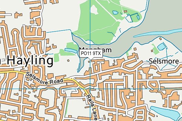 PO11 9TX map - OS VectorMap District (Ordnance Survey)