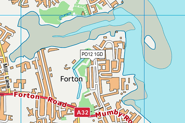 PO12 1GD map - OS VectorMap District (Ordnance Survey)